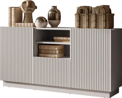 Produktbild von MIRJAN24 Sideboard Liverti 150 2D, Stilvoll Wohnzimmer, Sideboard mit zwei Drehtüren und eins Schubladen (Farbe: Cashmere)
