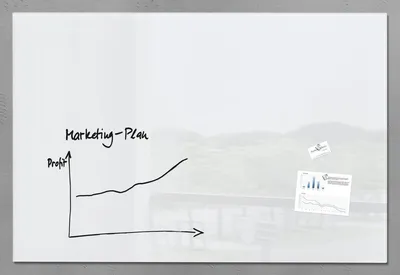 Produktbild von SIGEL GL220 Glas-Whiteboard / große Glasmagnettafel Artverum, 100x150 cm, super-weiß