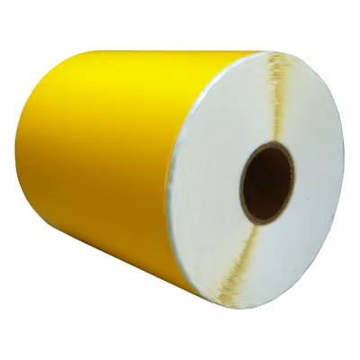 Produktbild von DULA Etiketten - Kompatibel mit Zebra 102x152mm - Gelb - Permanent - 1 Rolle - 300 Etiketten pro Rolle - Kern 25mm