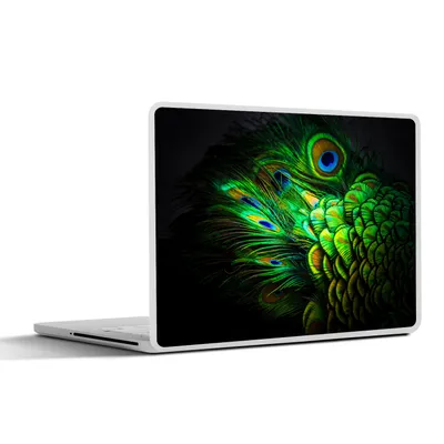 Produktbild von MuchoWow® Laptop Aufkleber Sticker Cover Muster - Pfau - Federn 32.5x23.5 cm - Sticker für Laptop - Selbstklebend