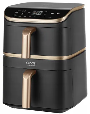 Zdjęcie produktu dla Cosori Turbo Tower Pro Smart, Frytkownica na gorące powietrze, 10,8 l, 30 °C, 230 °C, Pojedyńczy, Czarny, Złoto