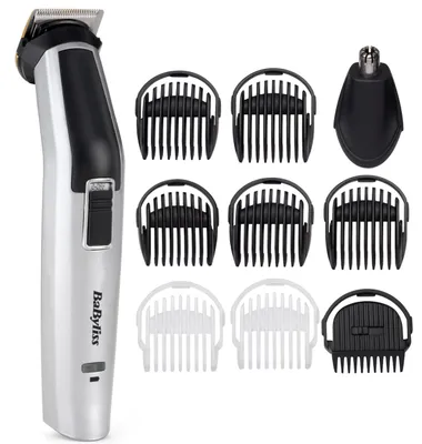 Immagine prodotto di Babyliss 7255U/PE Multi Groomer 10 in 1 al titanio, a batteria, 5 pettini intercambiabili, lavabile