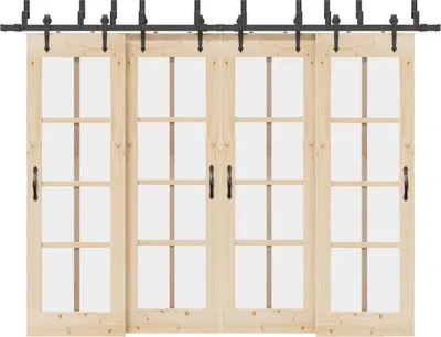 Produktbild von "2026 Promotion" Schiebetürbeschlag-Set 305 cm Stahl Schwarz - Sonstiges Türzubehör CC15910