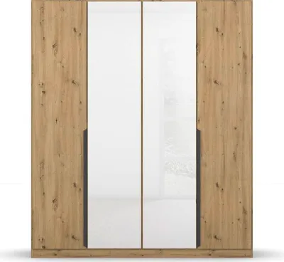 Produktbild von Drehtürenschrank Artemis | mit Glastüren | Eiche Artisan / weiß