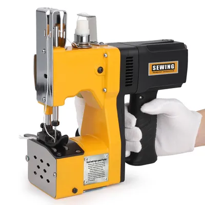 Produktbild von Sackn채hmaschine Tragbare, 210W Handn채hmaschine N채hmaschine, Overlock N채hmaschine f체r Gewebesack/Papiersack/Sandsack/Jutesack/Getreidesack/Leder