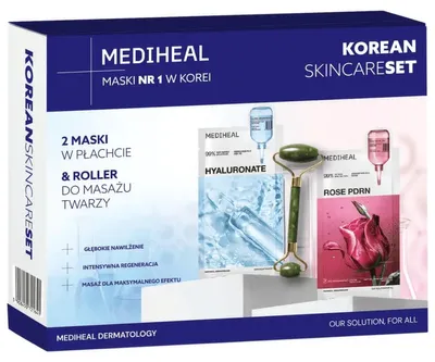 Produktbild von MEDIHEAL Feuchtigkeitsspendendes und regenerierendes Gesichtspflegeset, 2 Tuchmasken + Roller