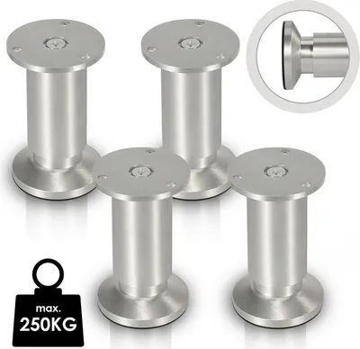 Obrázok produktu pre Yakimz 4X Nábytkové nohy Stolové nohy Hotelový podstavec Nohy na gauč Nábytkové nohy nastaviteľné-hliník-150mm