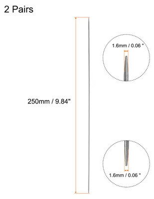 Produktbild von 2 Paare Stricken Nadel Set 1.6mm Durchmesser 9.84" L?nge Edelstahl Doppel Gespitzt Stricknadeln fš¹r Handgemachte Projekte DIY Stricken