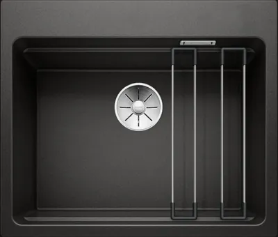 Produktbild von BLANCO 525889 Spüle ETAGON 6 in Schwarz mit InFino®-Ventil und ETAGON-Schienen / Silgranit