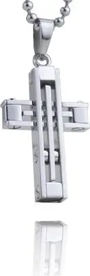 Produktbild von Edelstahl Anhänger Kreuz Modern mit Edeltahlkette - Männerschmuck