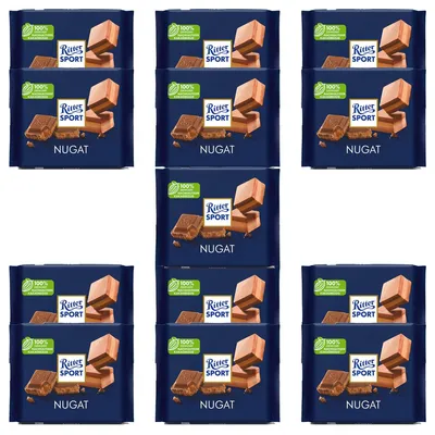 Zdjęcie produktu dla Ritter Sport nugat czekolada mleczna z nadzieniem nugatowym 100g 13-pak
