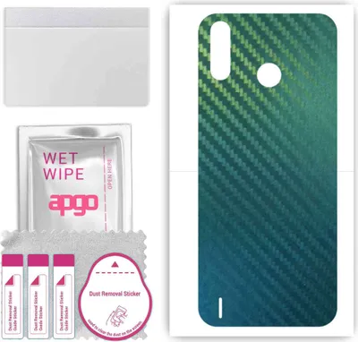 Produktbild von apgo Rückseite Schutzfolie, Skin, kompatibel mit Tecno Pop 3 Plus, Hinten Displayschutzfolie aus Vinylfolie, kratzfest, einfache Montage - Kohlenstoff-Chamäleon CAKA1