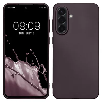 Produktbild von kwmobile Handyhülle für Samsung Galaxy A56 5G Hülle - Silikon Case metallisch schimmernd - Schutzhülle Cover - Metallic Brombeere