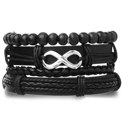Produktbild von Herrenarmband BR-33266 - Stilvoll in Schwarz KP33266