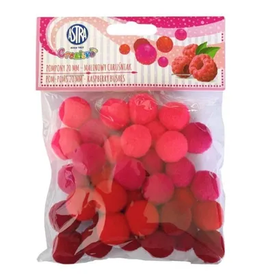 Produktbild von CREATIVO Plüsch POMPOM BALLS RASPBERRY BUSHES, 20mm, 335121021