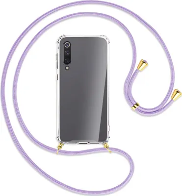 Produktbild von Handykette Backcover-Schutzhülle mit Band (Metall goldfarben) für Xiaomi Mi 9 SE - violett