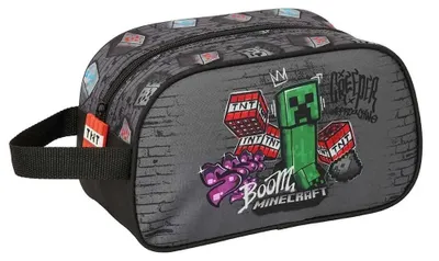 Produktbild von Safta Minecraft Graffiti 5l 26x12x15 Cm Kulturbeutel Grau  Kinder Grau One Size