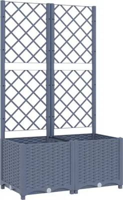Produktbild von vidaXL Garten-Pflanzgefäß mit Spalier Blaugrau 80 x 40 x 136 cm PP