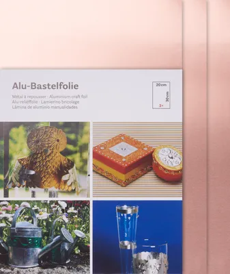 Produktbild von Aluminium-Bastelfolie, 20 x 30 cm, 3 Stück Kupfer/Kupfer