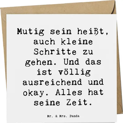 Produktbild von Mr. & Mrs. Panda Grußkarte Spruch Selbstvertrauen stärken - Weiß - Geschenk, Zuversicht, faltkarte, Trost, positiver Weg, Ziel erreichen, positivity, wertvoll sein
