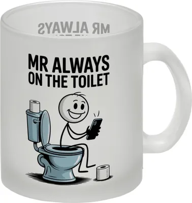 Produktbild von MR ALWAYS ON THE TOILET Glas Tasse