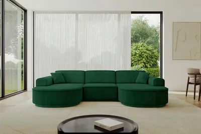 Produktbild von ALTDECOR Ecksofa in U-Form MARI-U1-v3 - 303x171x83 cm Grün - Corner Sofa Bett Eckcouch Couch L-Form Wohnlandschaft Cauchsofa