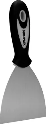 Image de Spatule en acier inoxydable, largeur 60 mm. Avec manche ergonomique en caoutchouc, spatule de peintre, spatule, truelle, grattoir