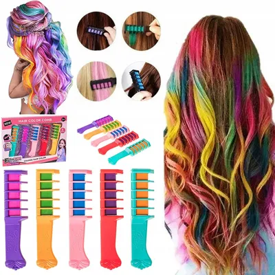 Produktbild von ZLARO Bunte Haarkreide Kamm-Set – Waschbares Geschenk für Mädchen