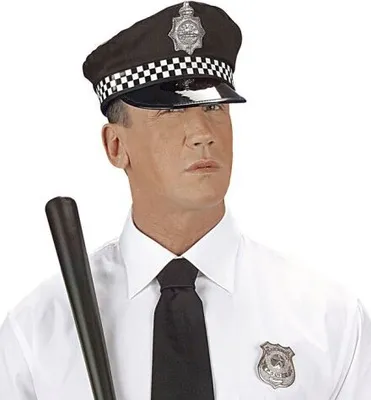 Produktbild von Polizistenmütze Kostüm-Zubehör schwarz