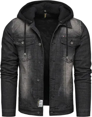 Pullover Jeansjacke Mit Kapuze Schwarz Schwarze Jeansjacken