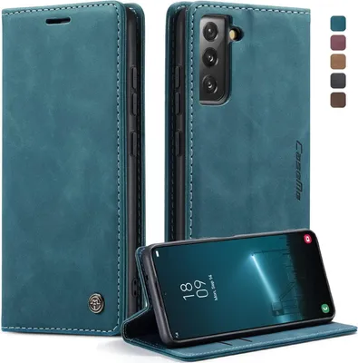Immagine prodotto di Samsung Galaxy S22 5G Cover - Custodia Flip in pelle Premium Blu Verde