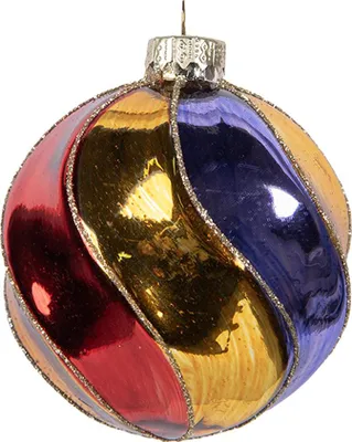 Image de Clayre & Eef Boule de Noël Ø 8x8 cm Multicolore verre