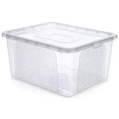 Image de Bac de rangement en plastique, grand coffre à jouets, 20 l, couvercle