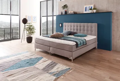 Produktbild von Boxspringbett WELCON ROCKSTAR® 140x200 cm Härtegrad H4 hellgrau