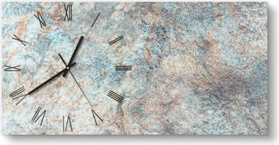 Produktbild von DEQORI Glasuhr 60x30 cm Römisch 'Verfärbter Stein' Wanduhr Glas Uhr Design leise