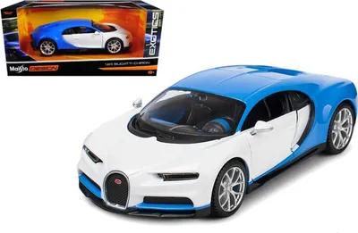Produktbild von Maisto 32509 - Modellauto - Bugatti Chiron (weiß-blau, Maßstab 1:24)