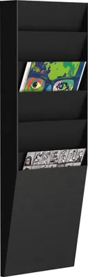 Produktbild von PAPERFLOW Wand-Prospekthalter 6 Fächer A4 hoch schwarz