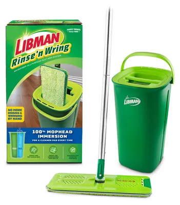 Image de Système de serpillère Libman avec seau intégré | Serpillère en microfibre | Pour sols durs