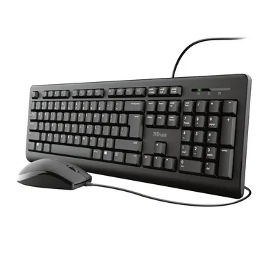 Zdjęcie produktu dla Trust 23971, Przewodowa, USB, Membranowa, QWERTY, Czarny, Dołączona myszka