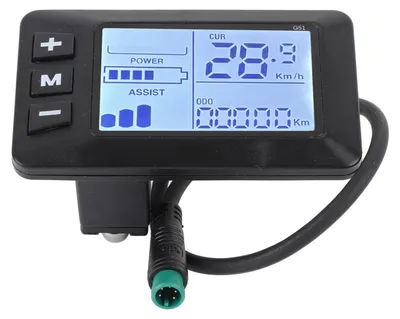 A close-up shot of an electric bicycle LCD display panel.