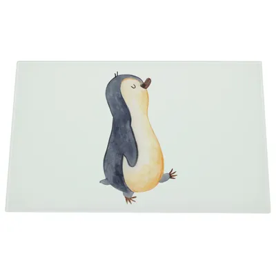 Produktbild von Mr. & Mrs. Panda Schneidplatte Pinguin marschieren - Weiß - Geschenk, Glas Schneidbrett, Zufrieden, Bruder, Schneidebrett Aus, Schwester, Glasschneidebrett, Hackbrett