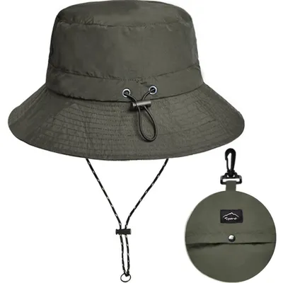 Produktbild von Fischerhut Sonnenhut Damen Herren Wasserdicht UV Schutz Sommerhut Armeegrün Einheitsgröße