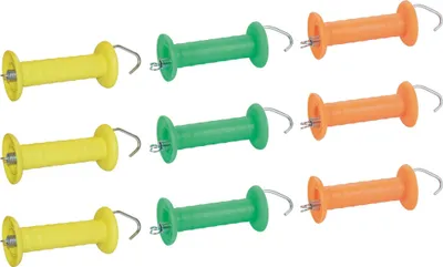 Produktbild von 9x Trend-Torgriffe mit Zugfeder, je 3x gelb / grün / orange