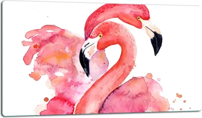 Produktbild von Glasschneidebrett Herdabdeckplatte Glaskeramikkochfeld Universal 52x30 cm, Flamingos