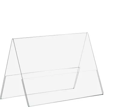 Produktbild von Dachaufsteller DIN A4 Quer aus Acrylglas / A-Aufsteller / Tisch-Namensschild / doppelseitig / Werbeaufsteller / Acrylaufsteller