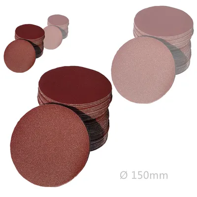 Produktbild von 50x Klett Schleifscheiben Ø150mm Körnung P80 Schleifpapier Trockenbauschleifer BOHRFUX
