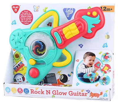 Zdjęcie produktu dla Zabawkowa gitara ze światłem i dźwiękiem dla dzieci - interaktywna zabawka muzyczna