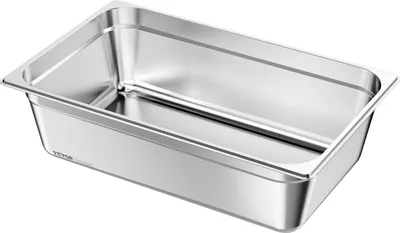 Immagine prodotto di VEVOR Contenitore gastronorm per hotel (dimensioni reali) 1 confezione 20,5 L contenitore, riutilizzabile, in acciaio inox per catering, ciotola per impanatura contenitore per cibo per buffet di feste ristorante hotel