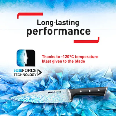 Zdjęcie produktu dla TEFAL Ice Force 15.0 cm - Nóż szefa kuchni ze stali nierdzewnej / Nóż szefa kuchni