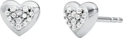 Image de Coeur clou d'oreille en argent sterling avec zirconium de Michael Kors